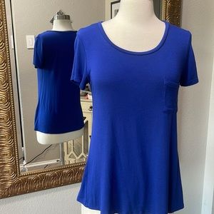 Active Basic Royal Blue Short Sleeve Pocket Tee